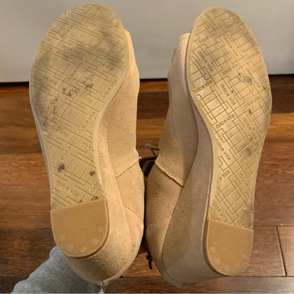 Dolce Vita Lorena Suede Lace Up Wedge Sandals Tan Size 7.5 - Picture 6 of 7